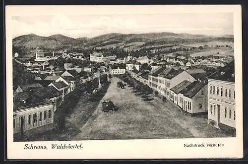 AK Schrems /Waldviertel, Strassenpartie aus der Vogelschau