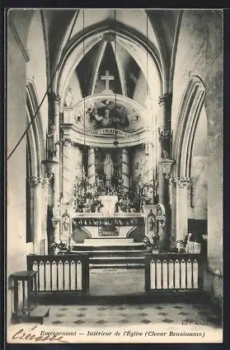 AK Evecquemont, Intérieur de l`église, Choeur Renaissance