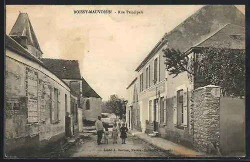 AK Boissy-Mauvoisin, Rue Principale avec habitants devant les maisons