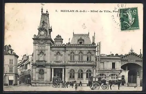 AK Meulan /S.-et-O., Hotel de Ville, Poste