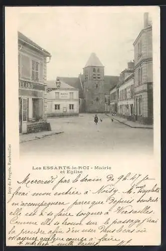 AK Les Essarts-le-Roi, Mairie et Eglise