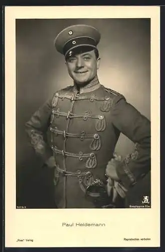 AK Schauspieler Paul Heidemann in schmucker Uniform