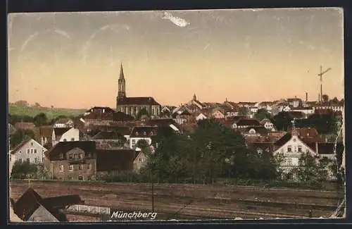 AK Münchberg / Fichtelgebirge, Panorama des Ortes