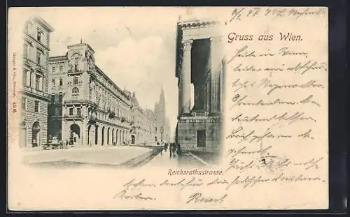 AK Wien, Blick in die Reichsrathsstrasse