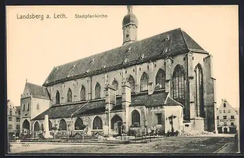 AK Landsberg a. Lech, Ansicht der Stadtpfarrkirche