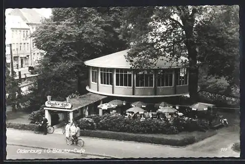 AK Oldenburg / O., Stautor-Cafe mit Gartenterrasse