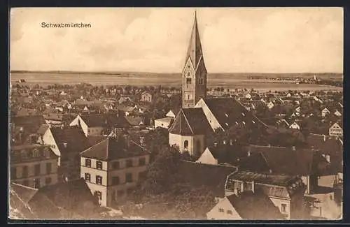 AK Schwabmünchen, Gesamtansicht aus der Vogelschau