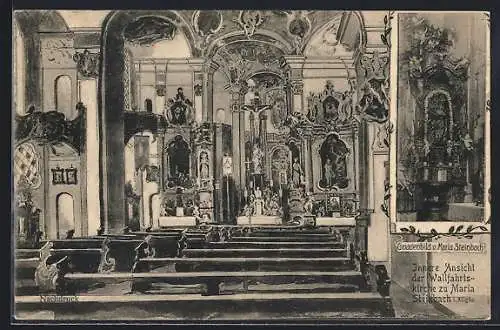 AK Steinbach i. Allgäu, Innere Ansicht der Wallfahrtskirche zu Maria Steinbach, Gnadenbild
