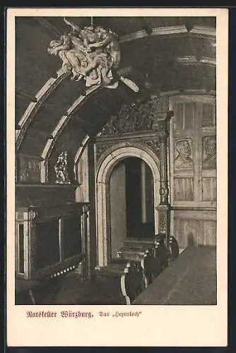 AK Würzburg, Ratskeller, Das Herrenloch, Innenansicht