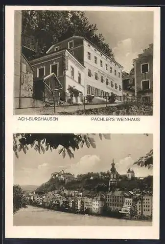 AK Ach-Burghausen a. Salzach, Gasthaus Pachler`s Weinhaus, Teilansicht