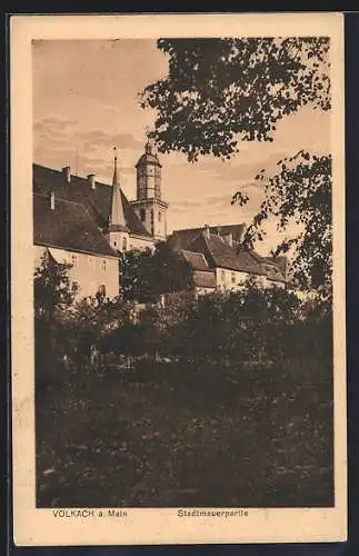 AK Volkach, Stadtmauerpartie