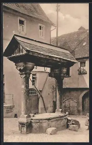 AK Ochsenfurt / Main, Blick auf den Alten Ziehbrunnen