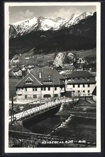 AK Neuberg a. d. Mürz, Ortspartie an der Brücke