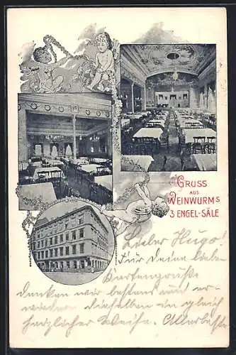 AK Wien, Restaurant Weinwurms 3 Engel-Säle, Grosse Neugasse 36