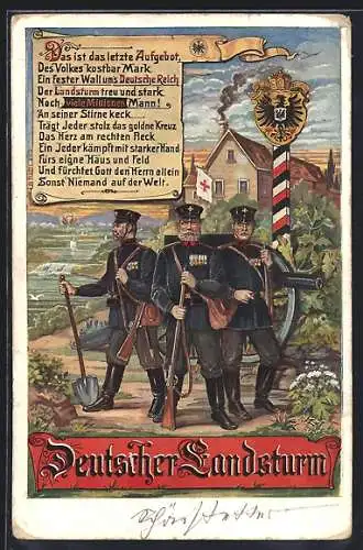 AK Soldaten vom Deutschen Landsturm, Rotes Kreuz