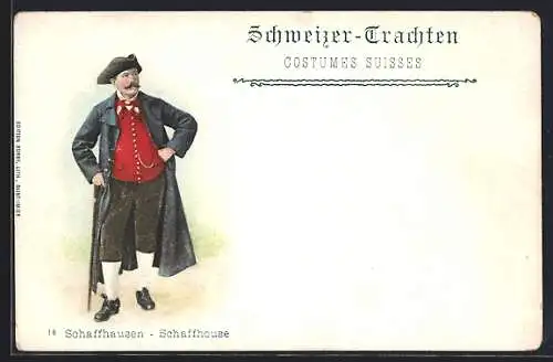 AK Schaffhausen, Mann in Schweizer Tracht