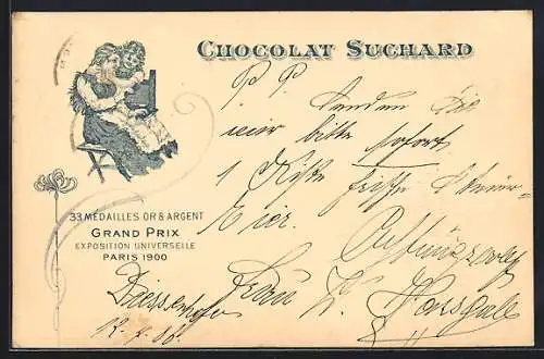 AK Cacao Suchard, Exposition universelle Paris 1900, Reklame für Schokolade