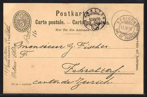 AK Neuchatel, Fabrique de Chocolat Ph. Suchard, Reklame für Schokolade, Bergbahn