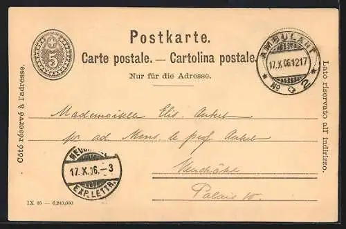 Lithographie Kleines Mädchen mit einer Tassa Cacao Suchard