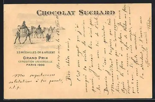 Lithographie Karawanentransport von Chocolat Suchard