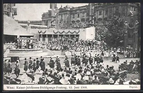 AK Wien, Kaiserhuldigung am 12. Juni 1908, Jubiläums-Festzug