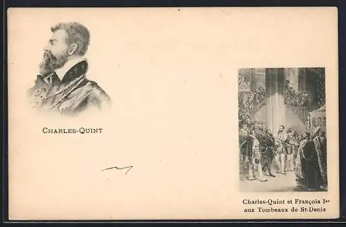 AK Charles-Quint et Francois Ier aux Tombeaux de St-Denis