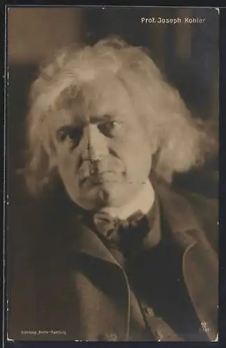 AK Prof. Joseph Kohler mit Fliege im Portrait