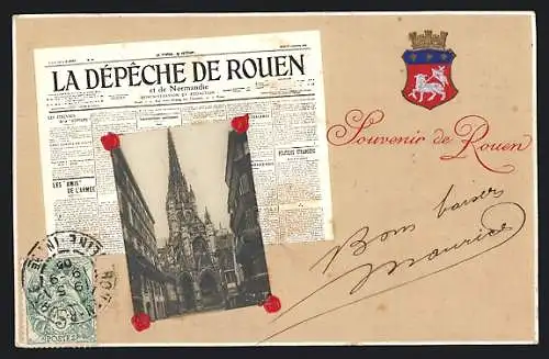 AK Rouen, La Cathédrale, La Dépeche de Rouen