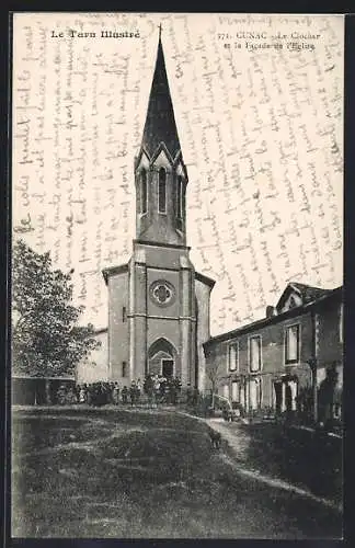 AK Cunac, Le Clocher et la Facade de l`Eglise