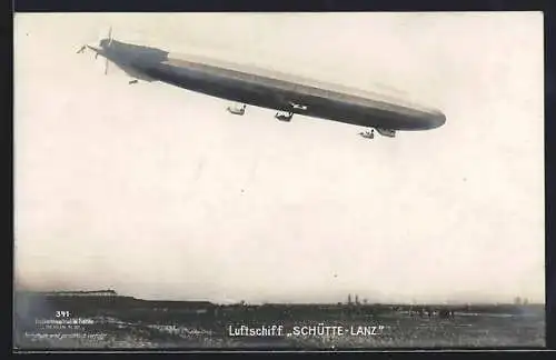 Foto-AK Sanke Nr. 341: Das Luftschiff Schütte-Lanz im Flug