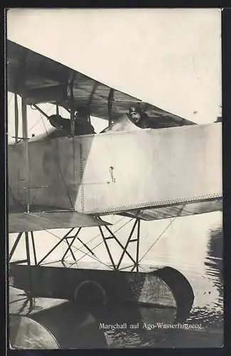 Foto-AK Sanke: Marschall auf Ago-Wasserflugzeug