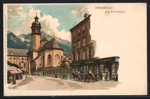 Künstler-AK Edward Theodore Compton: Innsbruck, Marktplatz mit Hofkirche