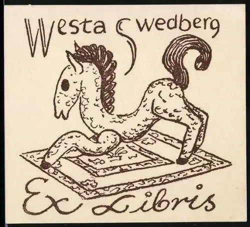 Exlibris Westa Swedberg, kleines Pferd Fohlen