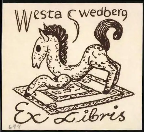 Exlibris Westa Swedberg, kleines Pferd Fohlen