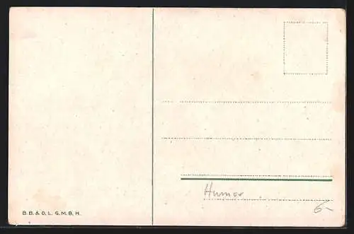 Künstler-AK Bruno Bürger & Ottillie Nr. 7522: Mann fällt mit der Tür ins Haus