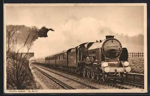 AK Lokomotive Golden Arrow der S. Rly., Englische Eisenbahn