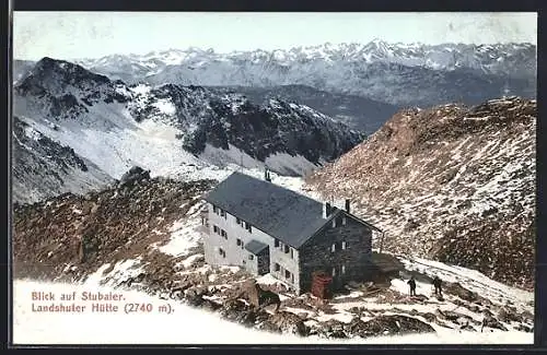 AK Landshuter Hütte, Blick auf den Stubaier