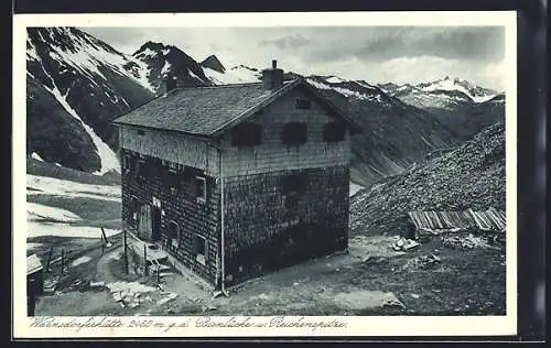 AK Warnsdorferhütte, Ansicht gegen Bienlücke und Reichenspitze