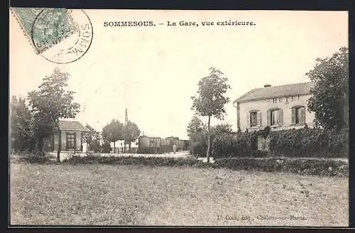 AK Sommesous, La Gare, Vue extérieure