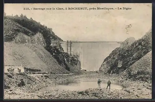 AK Rochebut près Montlucon, Barrage sur le Cher, La Digue