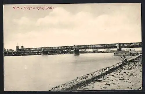 AK Wien, Blick zur Kronprinz Rudolf-Brücke