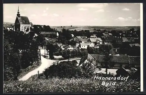 AK Hannersdorf, Ortsansicht aus der Vogelschau