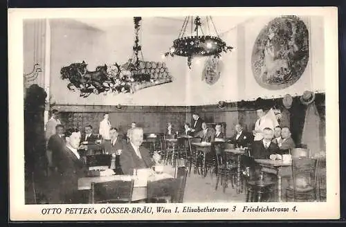 AK Wien, Restaurant Gösser Bräu von Otto Petter, Elisabethstrasse 3