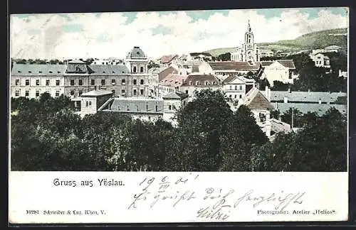 AK Vöslau, Teilansicht der Stadt