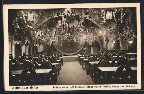 AK Wien, Restaurant Wiener Rathauskeller, Gastraum vom Grinzinger Keller