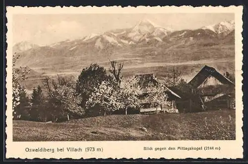 AK Villach, Oswaldiberg mit Mittagskogel