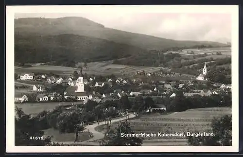 AK Kobersdorf, Totalansicht aus der Vogelschau