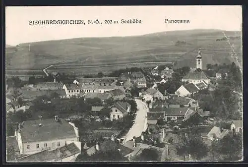 AK Sieghartskirchen, Panorama, Ortsansicht aus der Vogelschau