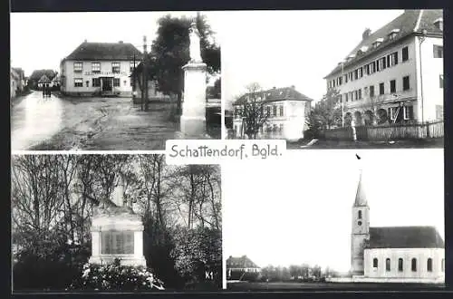 AK Schattendorf, Denkmäler, Gasthof Jakob Grafl, Kirche