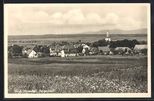 AK Grosswarasdorf /Burgenland, Ortsansicht vom Feld aus